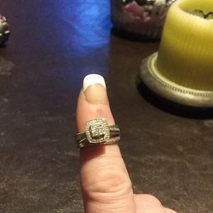 14k gold diamond wedding set